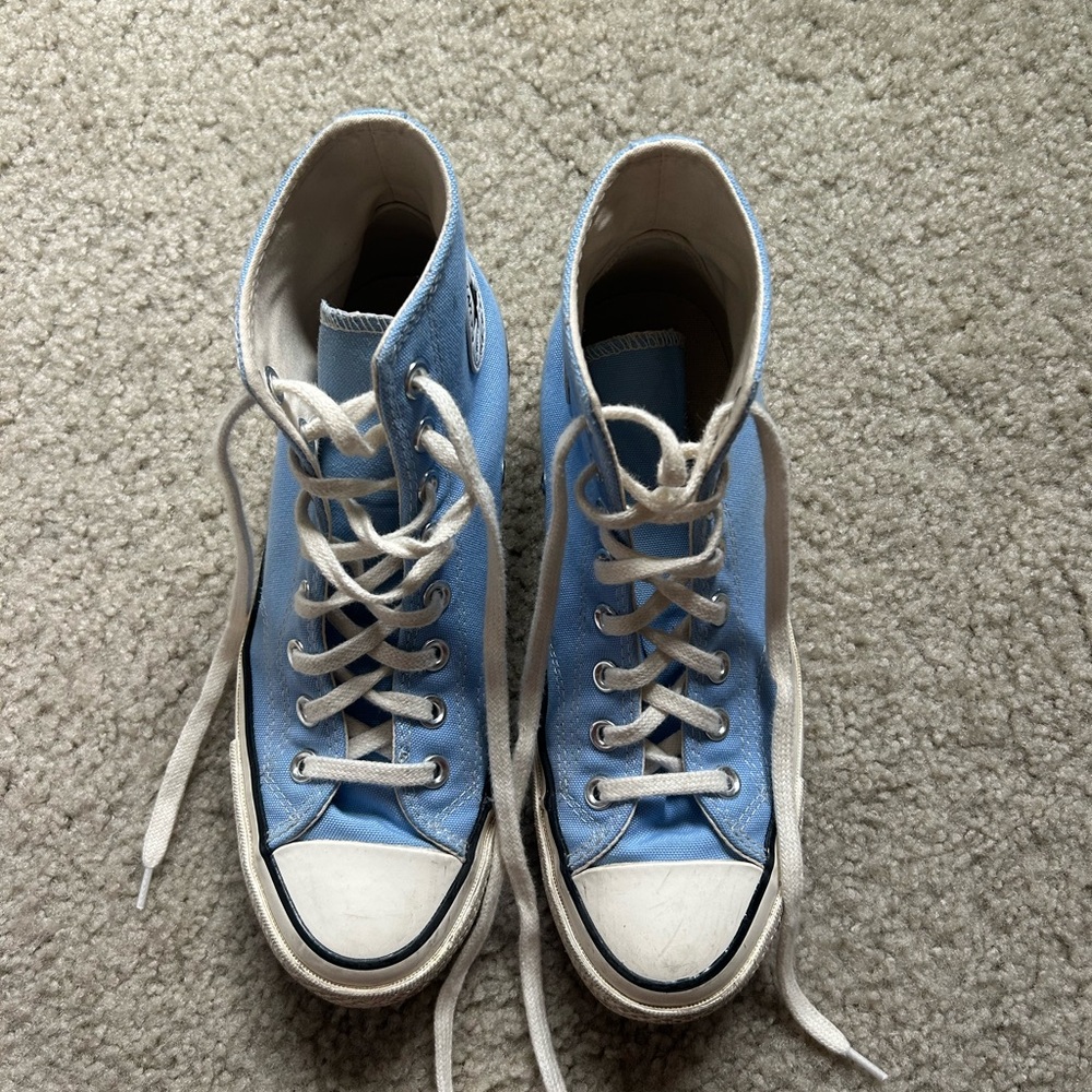 Sky Blue and White Converse